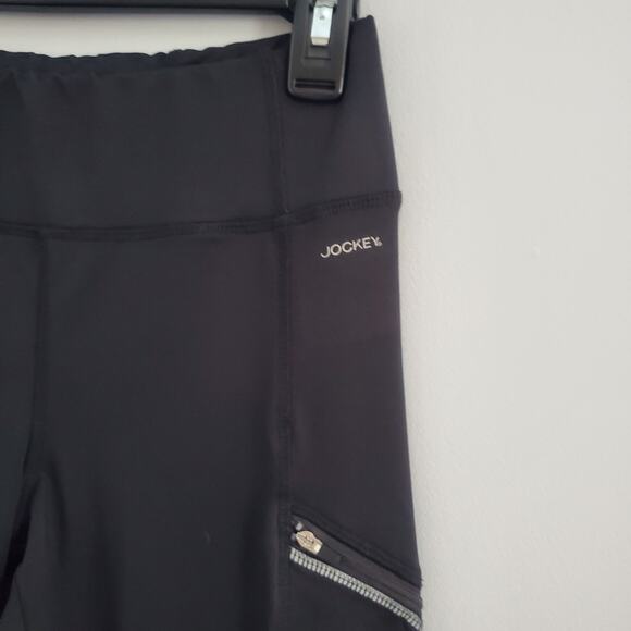 Jockey Black Athleisure Workout Leggings With Zipper Pockets Size S - Picture 4 of 7
